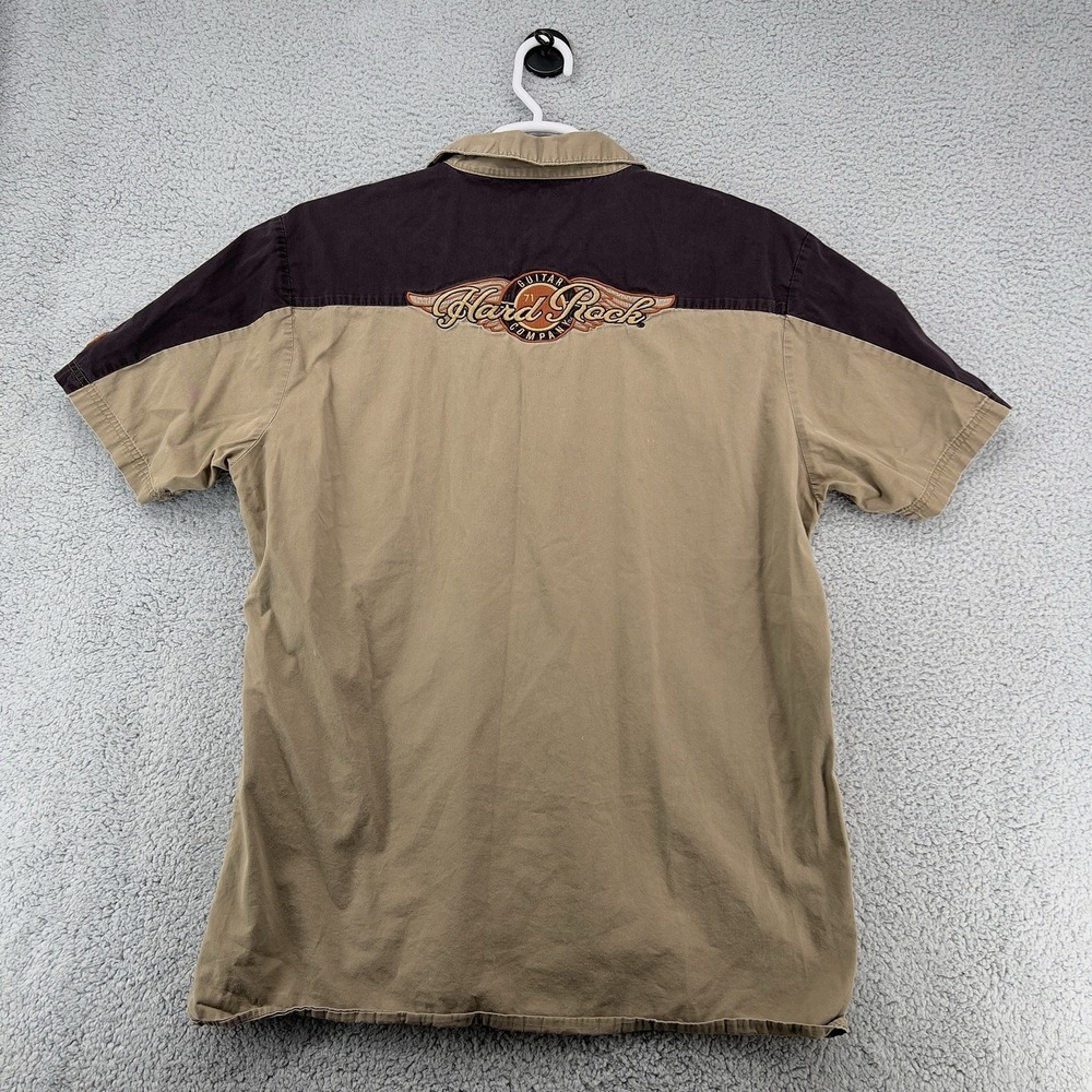 Hard Rock Guitar Company Mens 2XL Shirt Button Front Brown Washington DC - Picture 11 of 11